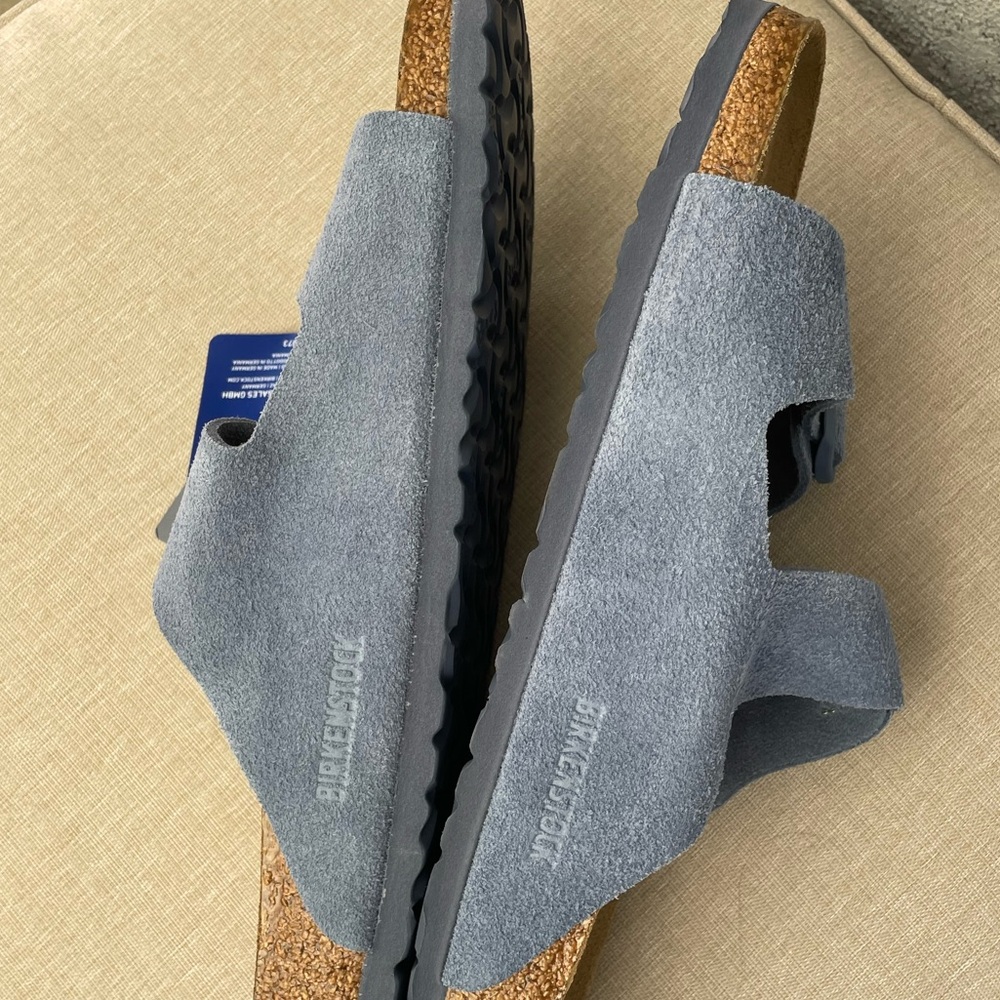 Mens Birkenstock Arizona Soft Footbed Suede Leather Sandal Size 11 - Picture 3 of 11